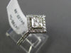 WIDE .99CT ROUND & PRINCESS DIAMOND 14KT WHITE GOLD HALO SQUARE ENGAGEMENT RING