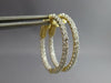 ESTATE .95CT DIAMOND 14K 2 TONE GOLD 3D CLASSIC INSIDE OUT HOOP HANGING EARRINGS