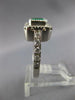 2.42CT DIAMOND & AAA EMERALD 14KT WHITE GOLD 3D BEZEL FILIGREE ENGAGEMENT RING