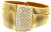 LARGE 2.68CT DIAMOND 18KT YELLOW GOLD 3D MULTI ROW FLEXIBLE CUFF BANGLE BRACELET