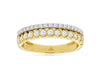 ESTATE .51CT DIAMOND 14KT YELLOW GOLD 3D ROUND 2 ROW INFINITY ANNIVERSARY RING