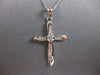 ESTATE LARGE .40CT DIAMOND 14K WHITE GOLD INFINITY CROSS FLOATING PENDANT #27676