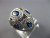 LARGE 4.63CT DIAMOND & AAA SAPPHIRE 18K WHITE GOLD OVAL & ROUND DOME SHAPE RING