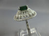 LARGE 3.06CT DIAMOND & AAA GREEN GARNET 14KT WHITE GOLD EMERALD CUT & ROUND RING