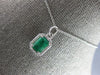 1.25CT DIAMOND & AAA EMERALD 14KT WHITE GOLD ROUND & SQUARE HALO OCTAGON PENDANT