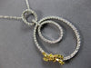 LARGE .85CT WHITE & FANCY YELLOW DIAMOND 18K 2 TONE GOLD 3D FUN HANGING EARRINGS
