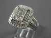 LARGE 2.0CT DIAMOND 14KT WHITE GOLD PRINCESS & ROUND RECTANGULAR ENGAGEMENT RING