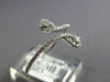 ESTATE .33CT DIAMOND 14K WHITE GOLD ROUND DOUBLE TEAR DROP CRISS CROSS LOVE RING