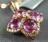 ESTATE 1.99CT DIAMOND & AAA PINK SAPPHIRE 18KT WHITE GOLD 4 LEAF CLOVER PENDANT