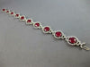 WIDE & LONG 19.22CT DIAMOND & AAA RUBY 14K WHITE GOLD OVAL TENNIS BRACELET 27516
