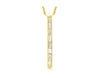 ESTATE .14CT DIAMOND 14KT YELLOW GOLD 3D CLASSIC BAGUETTE CHANNEL BAR NECKLACE