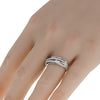 ESTATE .49CT DIAMOND 18KT WHITE GOLD 3D MULTI ROW CRISS CROSS ANNIVERSARY RING