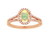 .70CT DIAMOND & AAA OPAL 14K ROSE GOLD OVAL & ROUND HALO CLASSIC ENGAGEMENT RING