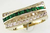 .79CT DIAMOND & AAA EMERALD 14KT YELLOW GOLD PRINCESS & ROUND RECTANGULAR RING