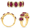 1.68CT DIAMOND & AAA RUBY 14KT YELLOW GOLD OVAL & ROUND 5 STONE ANNIVERSARY RING
