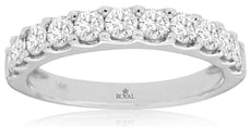 1.0CT DIAMOND 14KT WHITE GOLD ROUND SHARED PRONG SEMI ETERNITY ANNIVERSARY RING