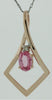 .67CT DIAMOND & AAA PINK SAPPHIRE 14KT ROSE GOLD OVAL & ROUND TEAR DROP PENDANT