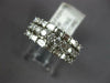WIDE 1.52CT DIAMOND 18KT WHITE GOLD BAGUETTE 3 ROW SHARED PRONG ANNIVERSARY RING