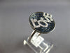 ESTATE LARGE 1.41CT DIAMOND & AAA SAPPHIRE 14KT WHITE GOLD 3D CIRCULAR LOVE RING