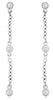 ESTATE .10CT DIAMOND 14KT WHITE GOLD ROUND 3 STONE BY THE YARD HANGING EARRINGS