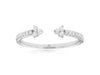 ESTATE .14CT DIAMOND 14KT WHITE GOLD 3D THREE STONE FLOWER TENSION FUN RING
