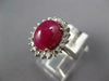 5.35CT DIAMOND & AAA CABOCHON RUBY 14KT WHITE GOLD 3D ROUND & OVAL HALO FUN RING