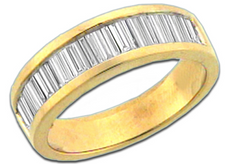 1.0CT DIAMOND 14KT YELLOW GOLD BAGUETTE 3D SEMI ETERNITY CHANEL ANNIVERSARY RING