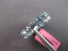 7.79CT AAA AQUAMARINE 14KT WHITE GOLD 3D CLASSIC OVAL ETERNITY ANNIVERSARY RING