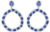 EXTRA LARGE 35.2CT DIAMOND & AAA SAPPHIRE 18KT WHITE GOLD MULTI SHAPE EARRINGS