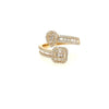 LARGE .77CT DIAMOND 18KT YELLOW GOLD ROUND & BAGUETTE SQUARE TEAR DROP FUN RING