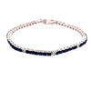 ESTATE 5.99CT DIAMOND & AAA SAPPHIRE 14KT WHITE GOLD 3D CLASSIC TENNIS BRACELET