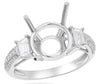 ESTATE .69CT DIAMOND 18KT WHITE GOLD CLASSIC 4 PRONG SEMI MOUNT ENGAGEMENT RING