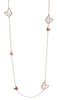 EXTRA LONG .01CT DIAMOND & AAA MOTHER OF PEARL 18KT ROSE GOLD BUTTERFLY NECKLACE