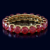 4.75CT AAA RUBY 14KT YELLOW GOLD 3D CLASSIC SHARED PRONG ETERNITY FUN LOVE RING
