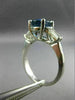 ESTATE LARGE 2.6CT DIAMOND & AAA KASHMIR SAPPHIRE 14K WHITE GOLD ENGAGEMENT RING