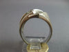 LARGE .37CT DIAMOND 14KT WHITE GOLD 3D MATTE & SHINY CRISS CROSS FUN MENS RING