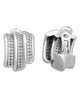 1.86CT DIAMOND 18K WHITE GOLD MULTI ROW RECTANGULAR CRISS CROSS HANGING EARRINGS