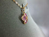 ESTATE 1.99CT DIAMOND & AAA PINK SAPPHIRE 18KT WHITE GOLD 4 LEAF CLOVER PENDANT