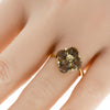 ESTATE .04CT DIAMOND & AAA SMOKY TOPAZ 18KT YELLOW GOLD 3D FLOWER RING