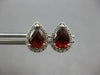2.41CT DIAMOND & AAA GARNET 14K WHITE GOLD PEAR SHAPE & ROUND HALO STUD EARRINGS