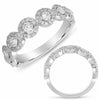ESTATE .82CT DIAMOND 14KT WHITE GOLD 3D CLASSIC MULTI FLOWER LOVE RING