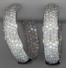 WIDE 6.65CT DIAMOND 18K WHITE GOLD 3D MULTI ROW INSIDE OUT HOOP HANGING EARRINGS