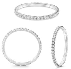 .33CT DIAMOND 14KT WHITE GOLD 3D ROUND CLASSIC ETERNITY WEDDING ANNIVERSARY RING