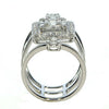 LARGE 1.59CT DIAMOND 18K WHITE GOLD MULTI SHAPE CLUSTER PAST PRESENT FUTURE RING