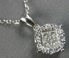 ESTATE .50CT DIAMOND 18KT WHITE GOLD ROUND & PRINCESS HALO FUN FLOATING PENDANT