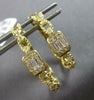 .42CT DIAMOND 14KT YELLOW GOLD ROUND & BAGUETTE SQUARE CLIP ON HANGING EARRINGS