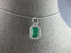 1.25CT DIAMOND & AAA EMERALD 14KT WHITE GOLD ROUND & SQUARE HALO OCTAGON PENDANT