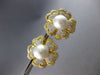 EXTRA LARGE 4.74CT DIAMOND & AAA SOUTH SEA PEARL 18K YELLOW GOLD FLOWER EARRINGS