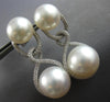 EXTRA LARGE 1.90CT DIAMOND & AAA SOUTH SEA PEARL 18KT WHITE GOLD PAVE EARRINGS