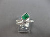 .80CT DIAMOND & AAA EMERALD 14K WHITE GOLD EMERALD CUT & ROUND SQUARE LOVE RING